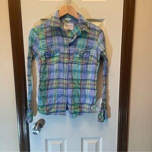 Plaid Kids Shirt - Blue and Green